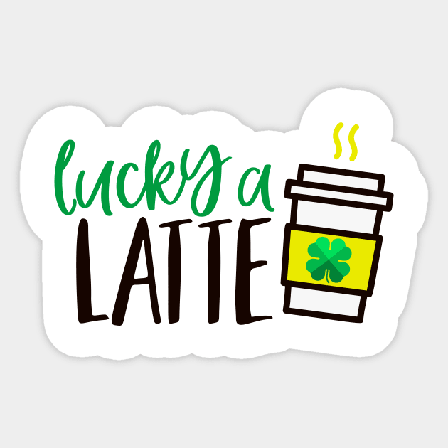 Lucky A Latte Sticker by Coral Graphics